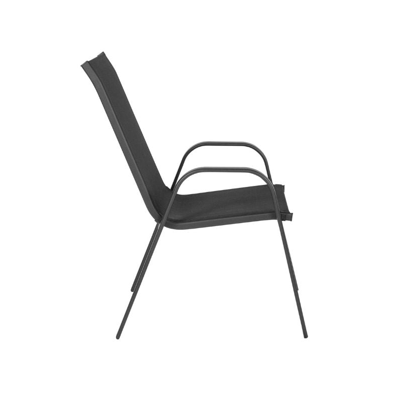 PACK 4 Silla Rinconada de fierro y malla textileno color negro