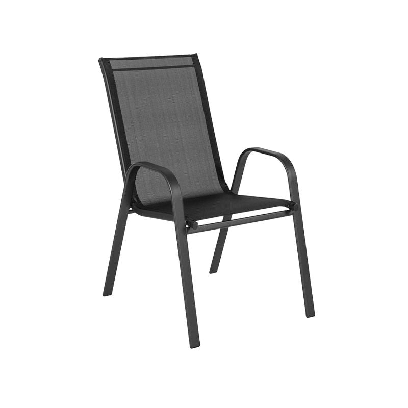 Silla Rinconada de fierro y malla textileno color negro