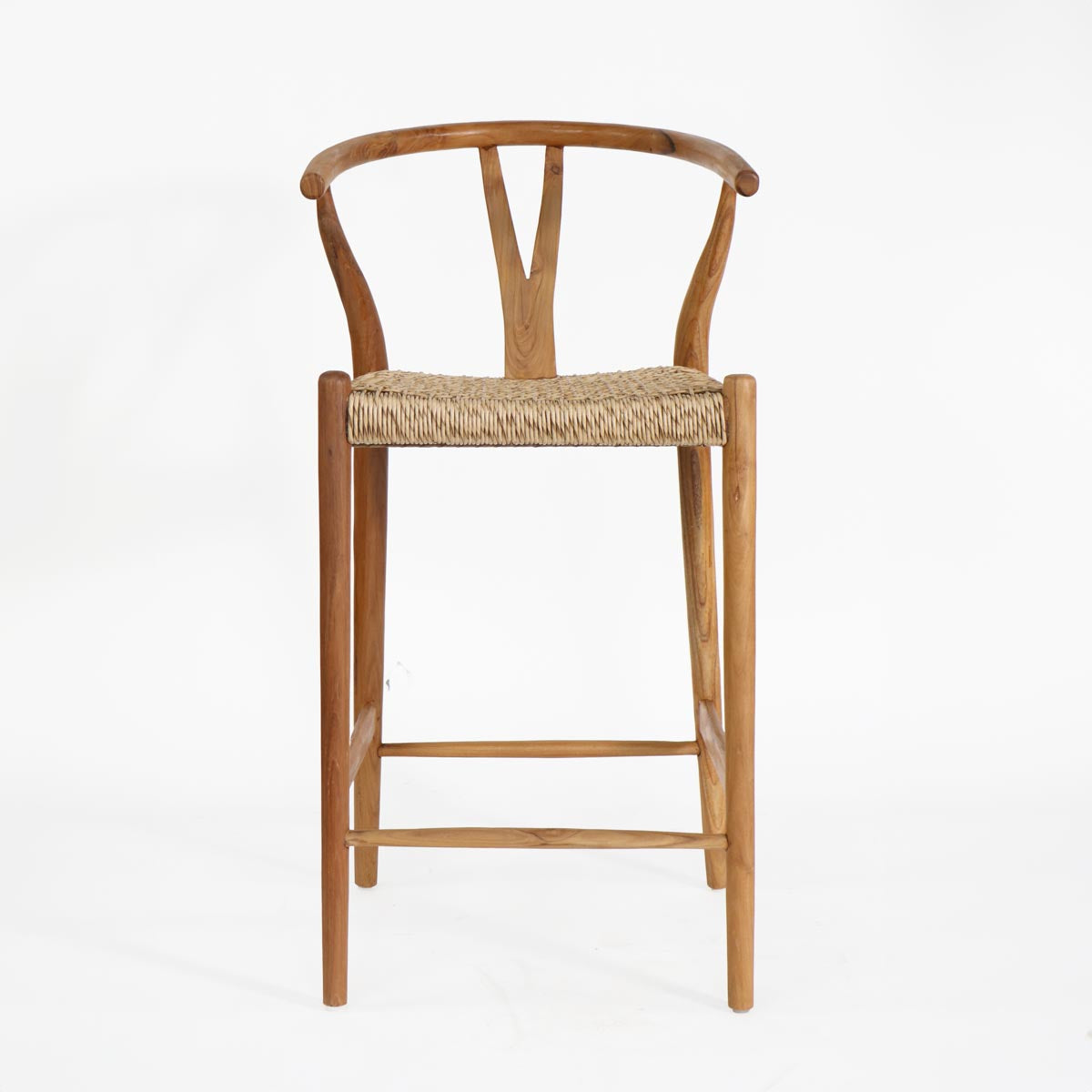 Silla BAR Wishbone madera / fibra sintética color natural H72cm