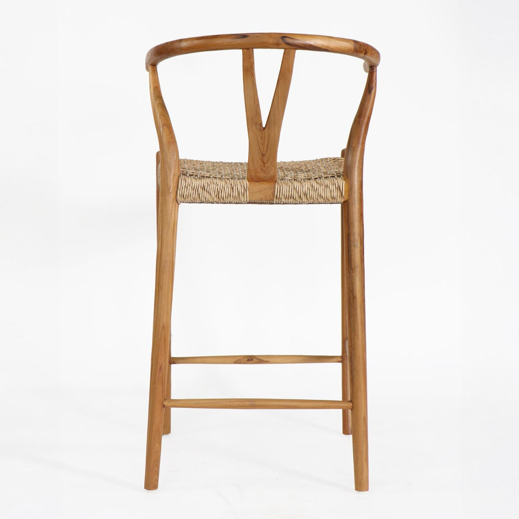 Silla BAR Wishbone madera / fibra sintética color natural H72cm