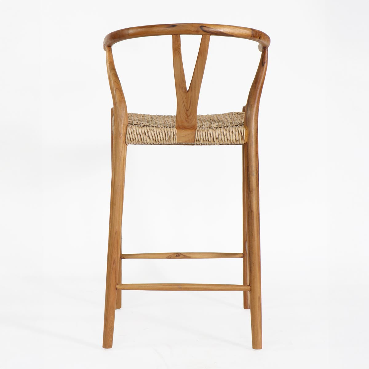 Silla BAR Wishbone madera / fibra sintética color natural H72cm