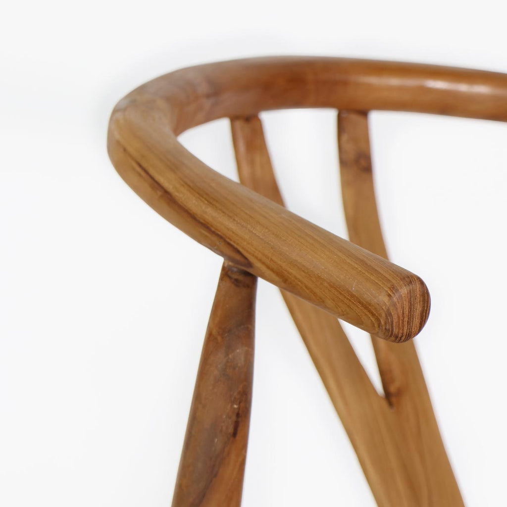 Silla BAR Wishbone madera / fibra sintética color natural H72cm