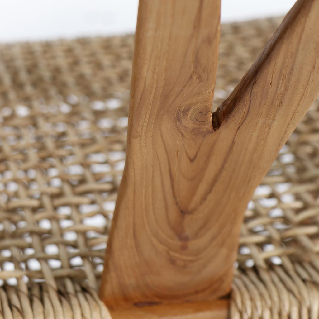 Silla BAR Wishbone madera / fibra sintética color natural H72cm