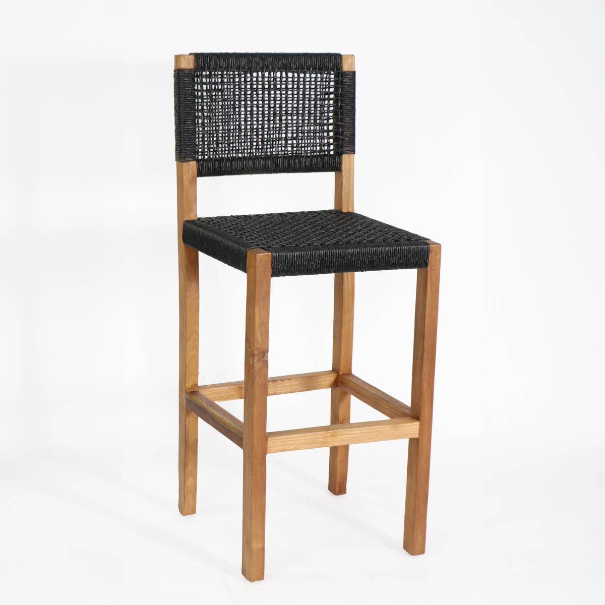 Silla de BAR simón madera / fibra sintética color negro H72cm