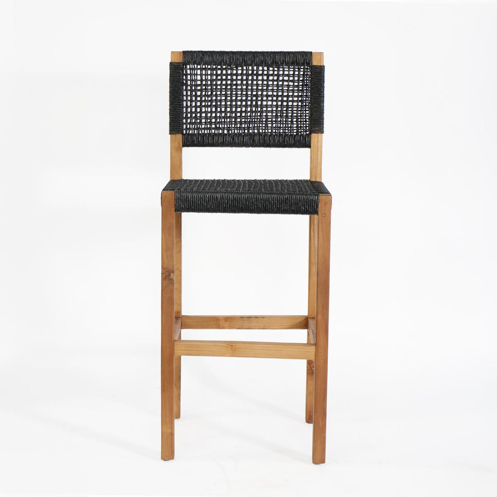 Silla de BAR simón madera / fibra sintética color negro H72cm