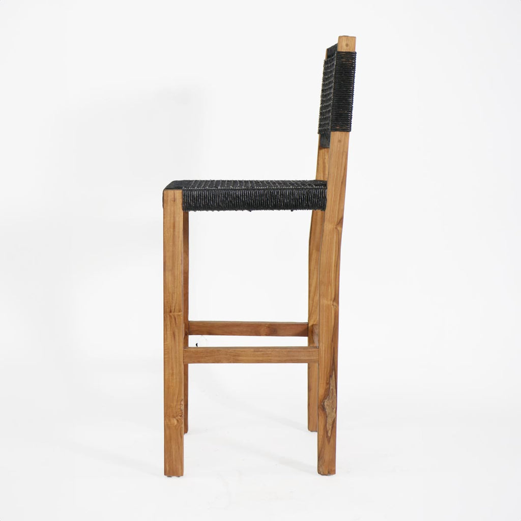 Silla de BAR simón madera / fibra sintética color negro H72cm