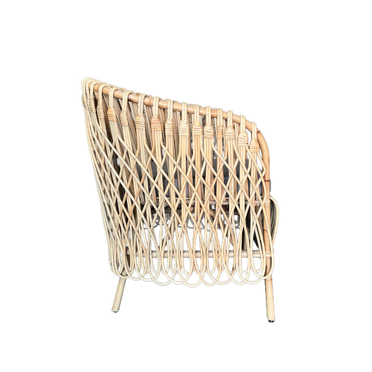 Sitial Nuzi Rattan Natural con Cojín Gris