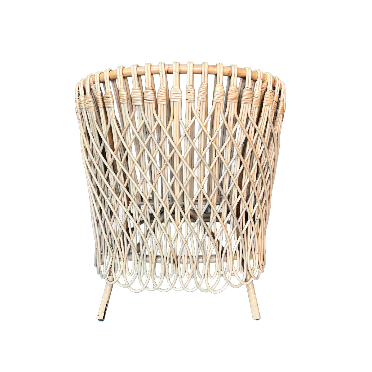 Sitial Nuzi Rattan Natural con Cojín Gris