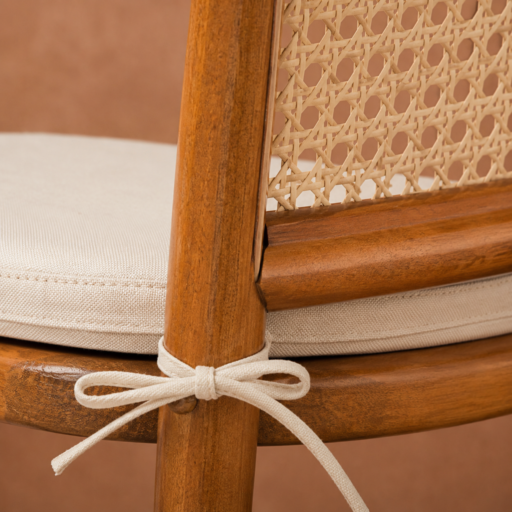 Silla New Kevin Madera de Haya Walnut y Ratán Natural