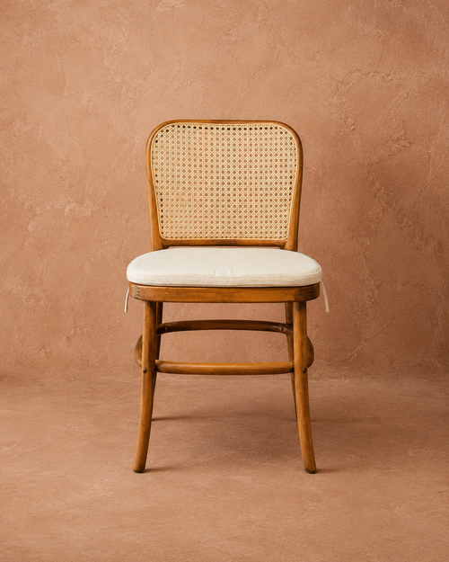 Silla New Kevin Madera de Haya Walnut y Ratán Natural