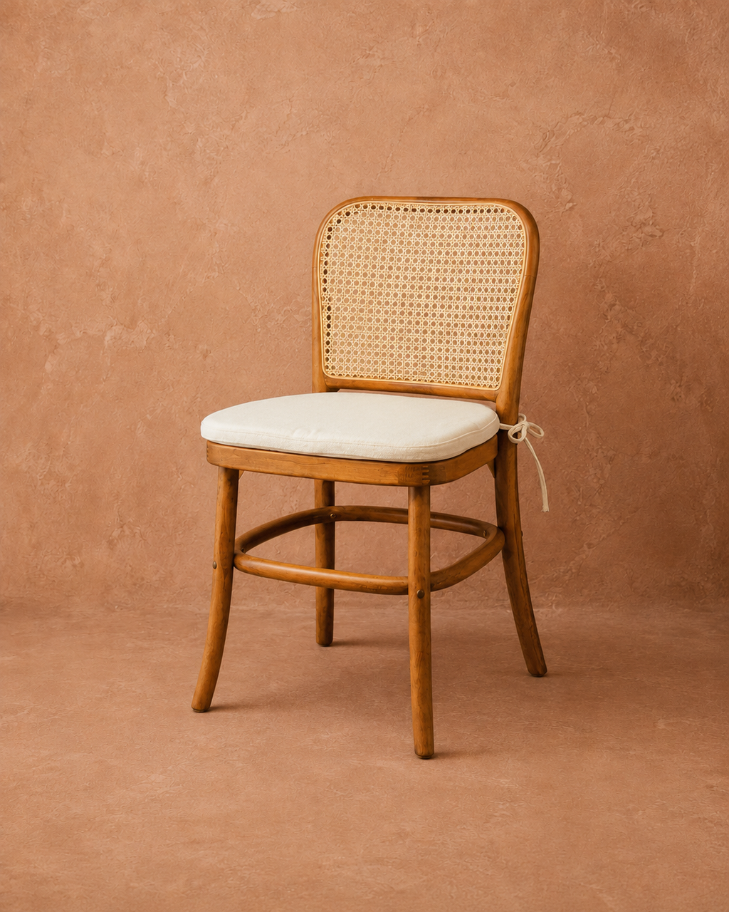 Silla New Kevin Madera de Haya Walnut y Ratán Natural