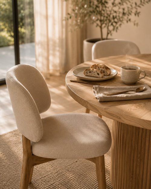 Silla Manhattan Madera Fresno Natural y Lino Beige (Llegada en Agosto)