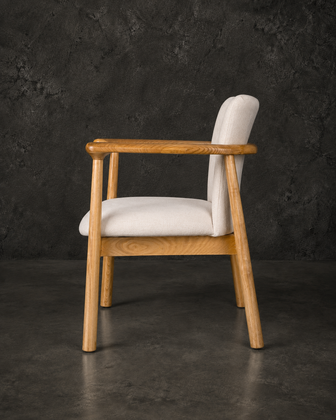 Sitial Mateo Madera Fresno Natural y Lino Beige (Llegada en Agosto)