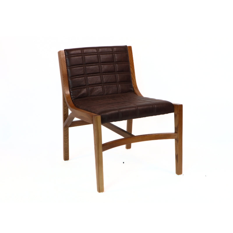 Sitial Enzo Eco-Cuero y Madera de Fresno Light Brown
