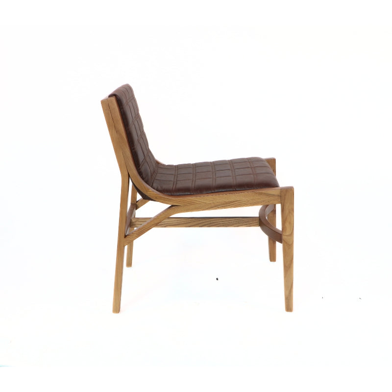 Sitial Enzo Eco-Cuero y Madera de Fresno Light Brown