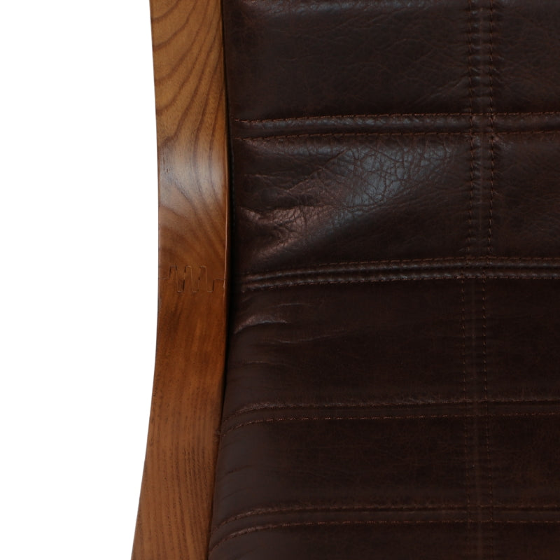 Sitial Enzo Eco-Cuero y Madera de Fresno Light Brown