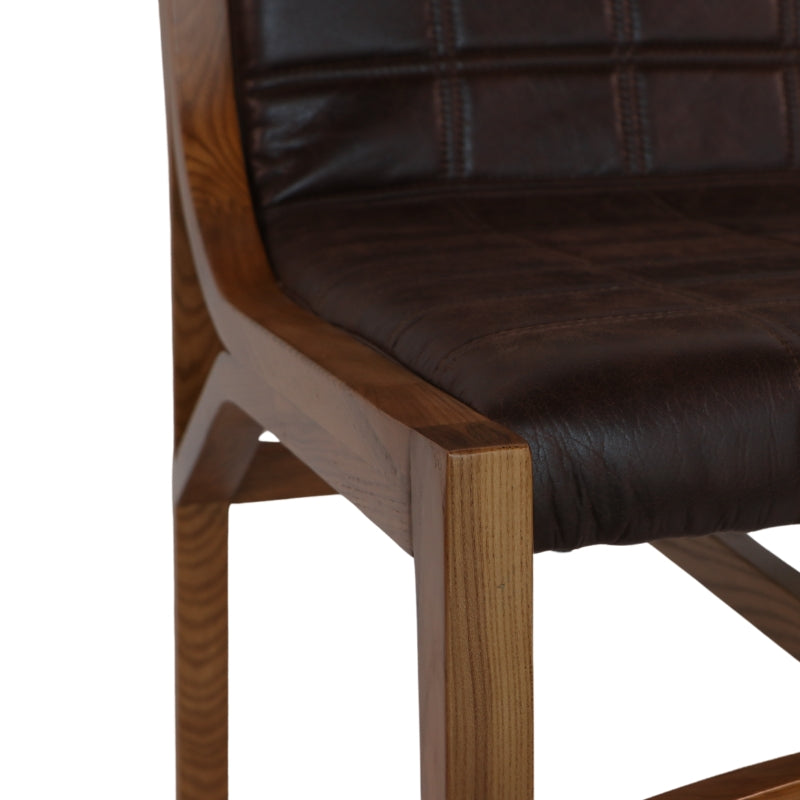 Sitial Enzo Eco-Cuero y Madera de Fresno Light Brown