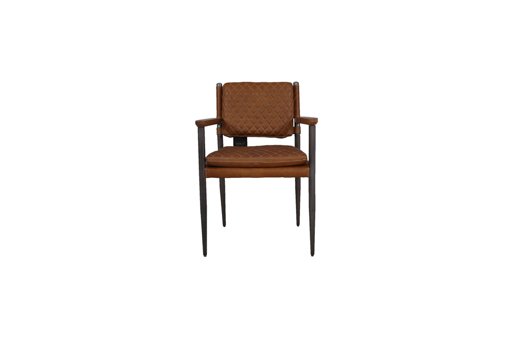 Sitial Harley Cuero Caramelo, Madera y Acero