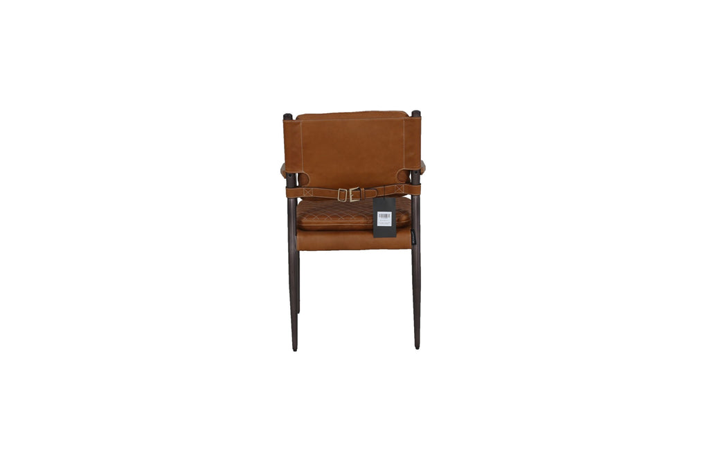 Sitial Harley Cuero Caramelo, Madera y Acero