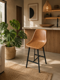 Silla de Bar Bazul Eco-Cuero y Acero