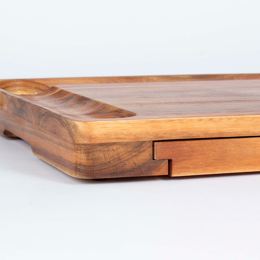 Tabla de Quesos con 12 Herramientas Acacia y Posillos