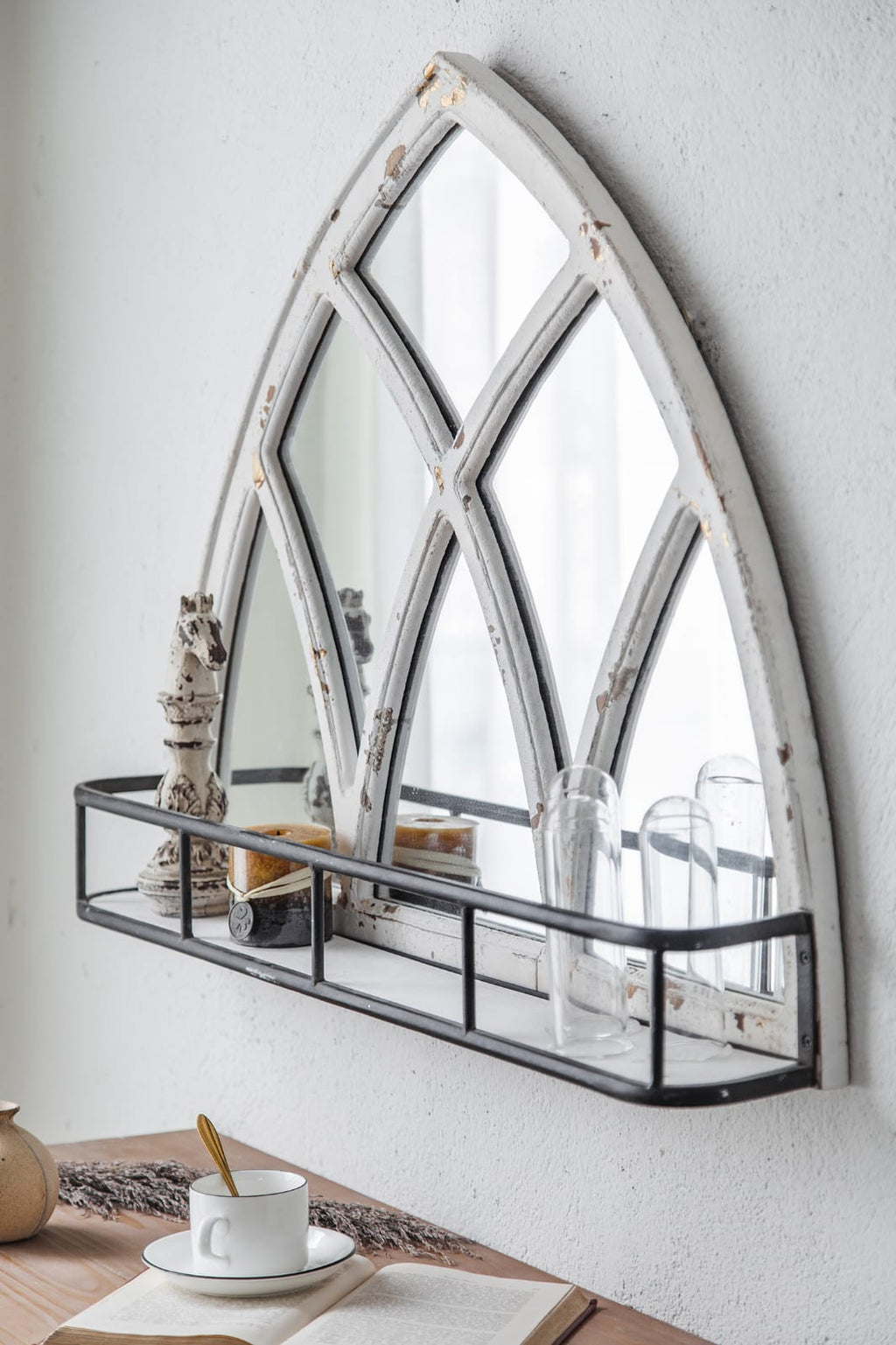 Espejo forma de arco con repisa 65 x 80cm