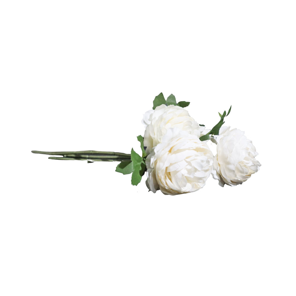 Peonia artificial blanca 29 cm