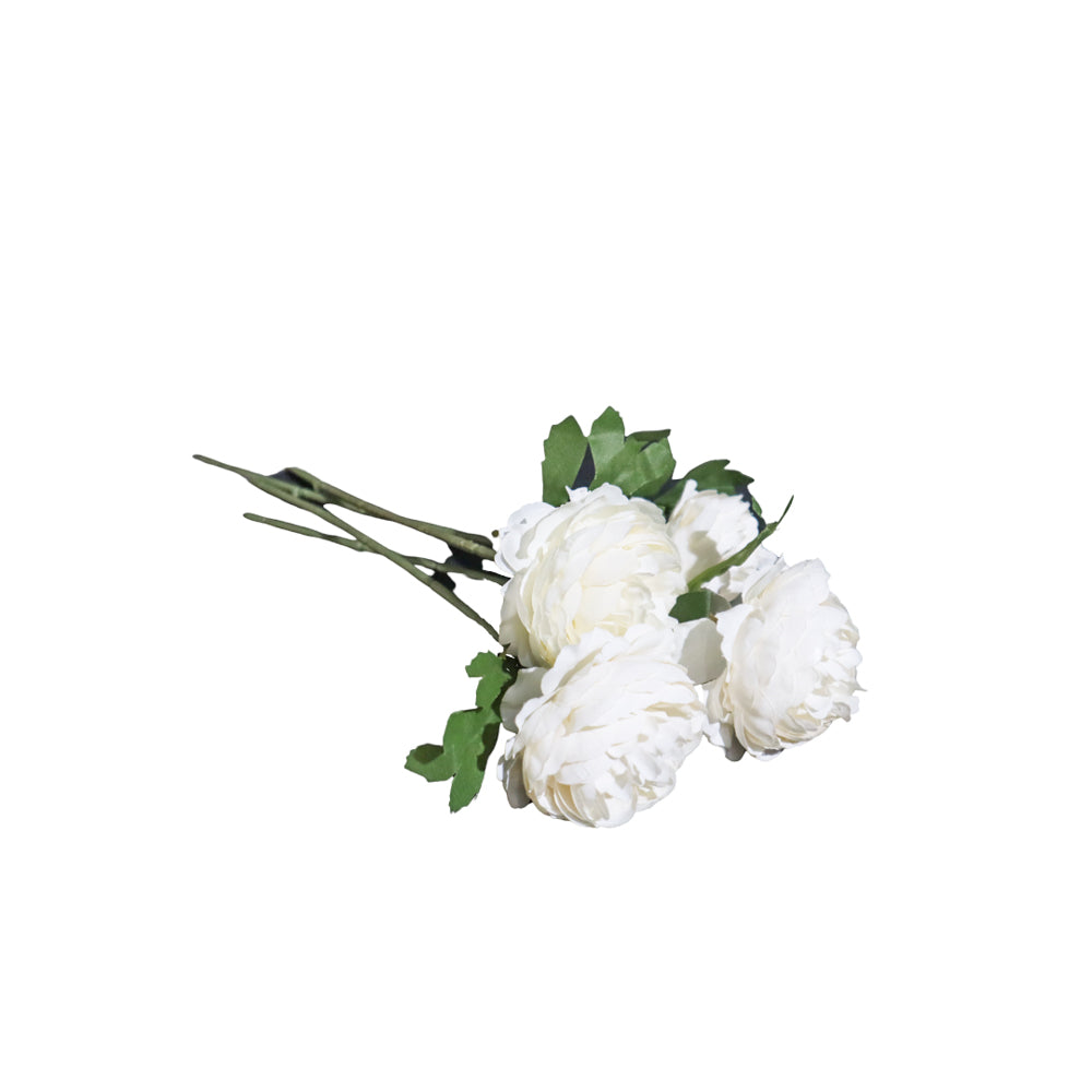 Peonia artificial blanca 29 cm