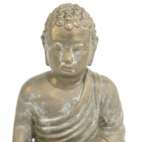Figura Decorativa Buda Grande Negro en Yeso – Tamaño L