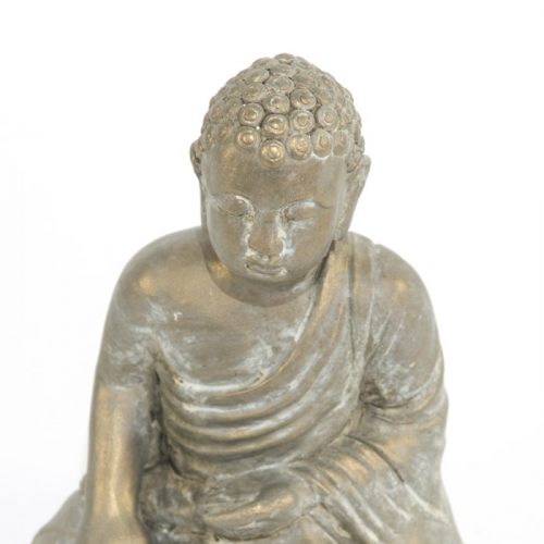 Figura Decorativa Buda Grande Negro en Yeso – Tamaño L