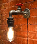 Lámpara de Pared Industrial Llave de Agua Negra