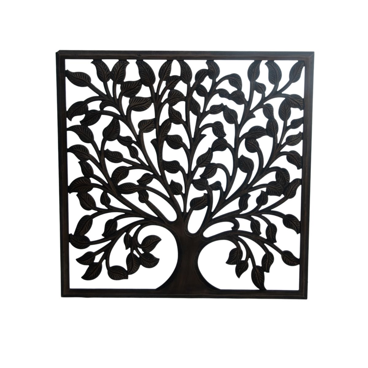 Panel decorativo arbol de la vida madera tallada 100 x 100 cm
