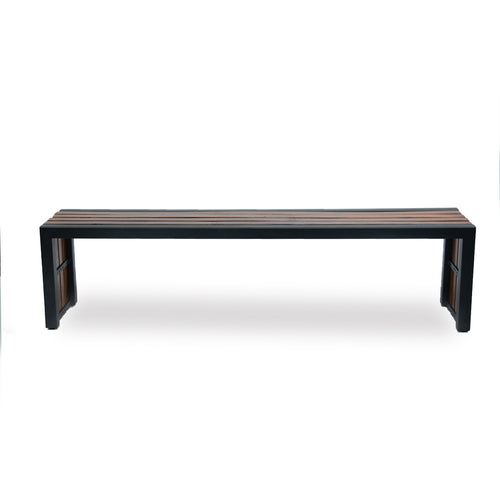 Banca de Madera Natural y Metal 180 cm