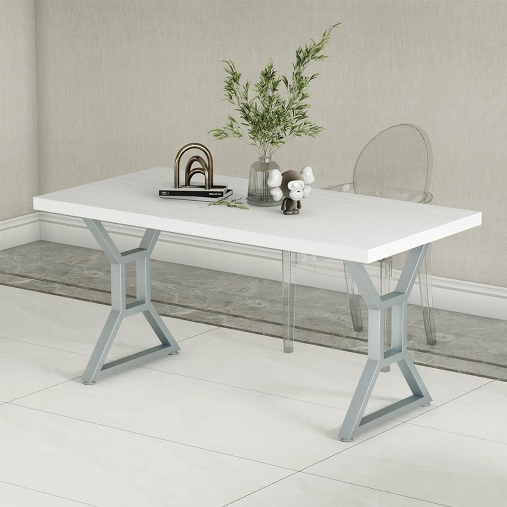 Base doble de mesa en forma de X plateado 74 X 60cm