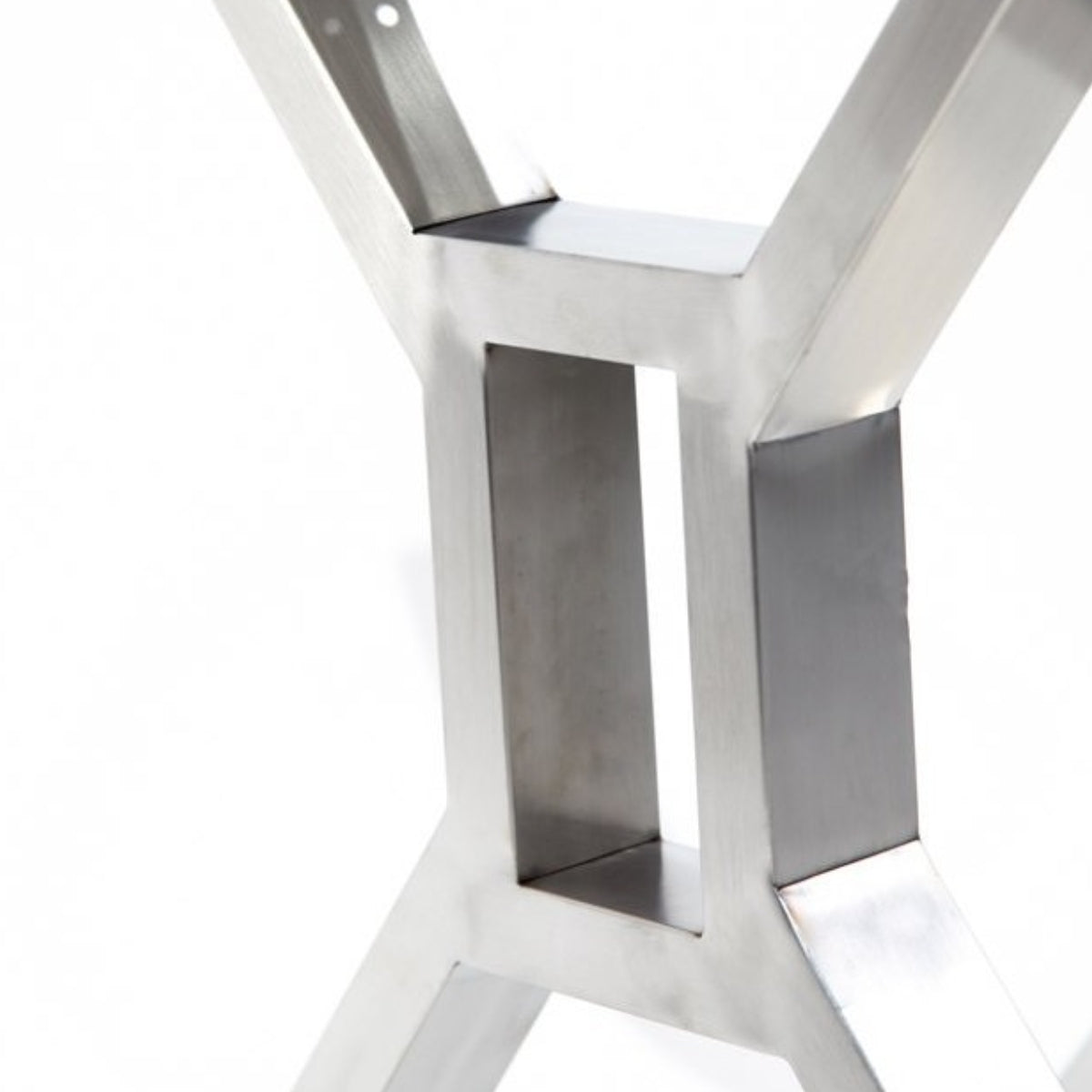 Base doble de mesa en forma de X plateado 74 X 60cm