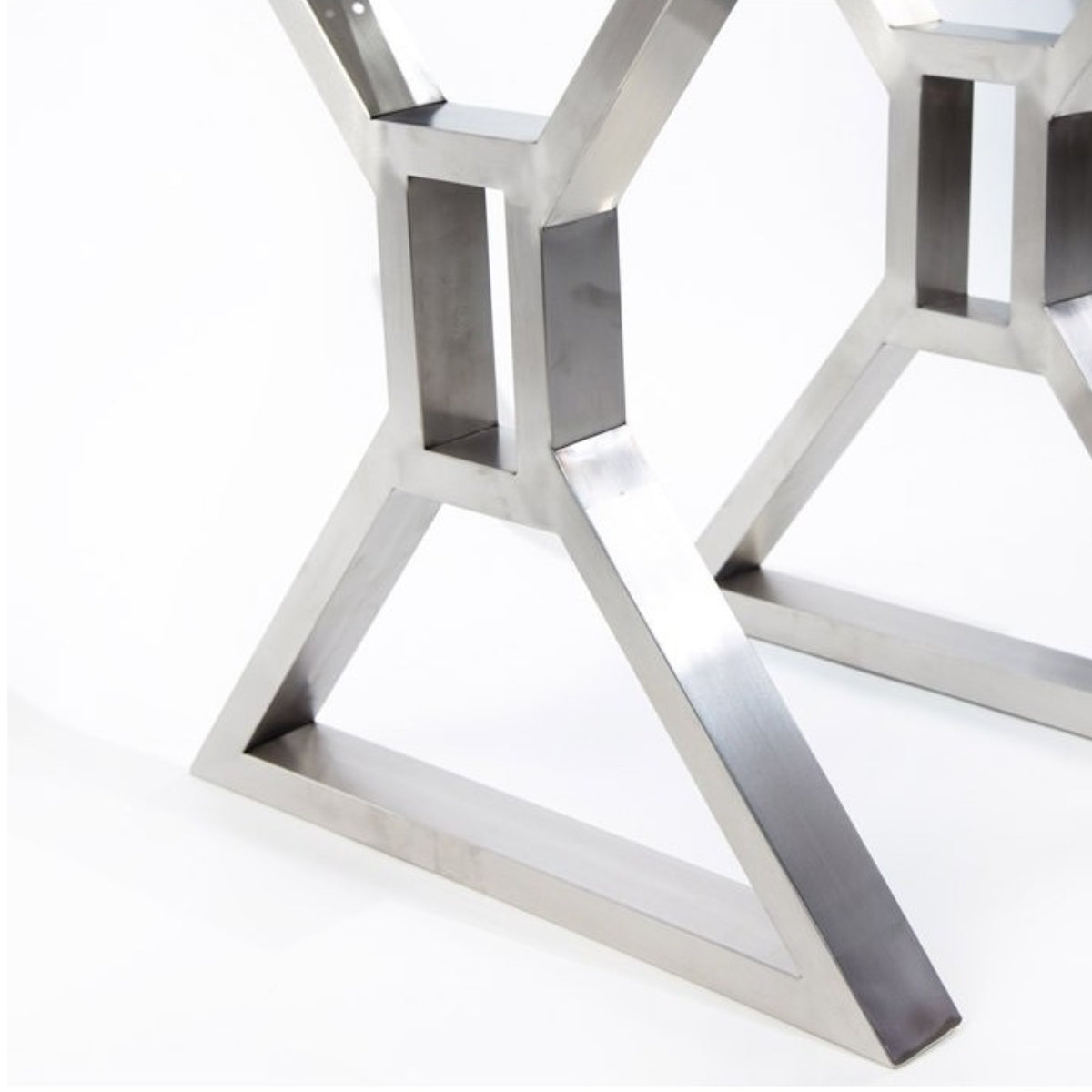 Base doble de mesa en forma de X plateado 74 X 60cm