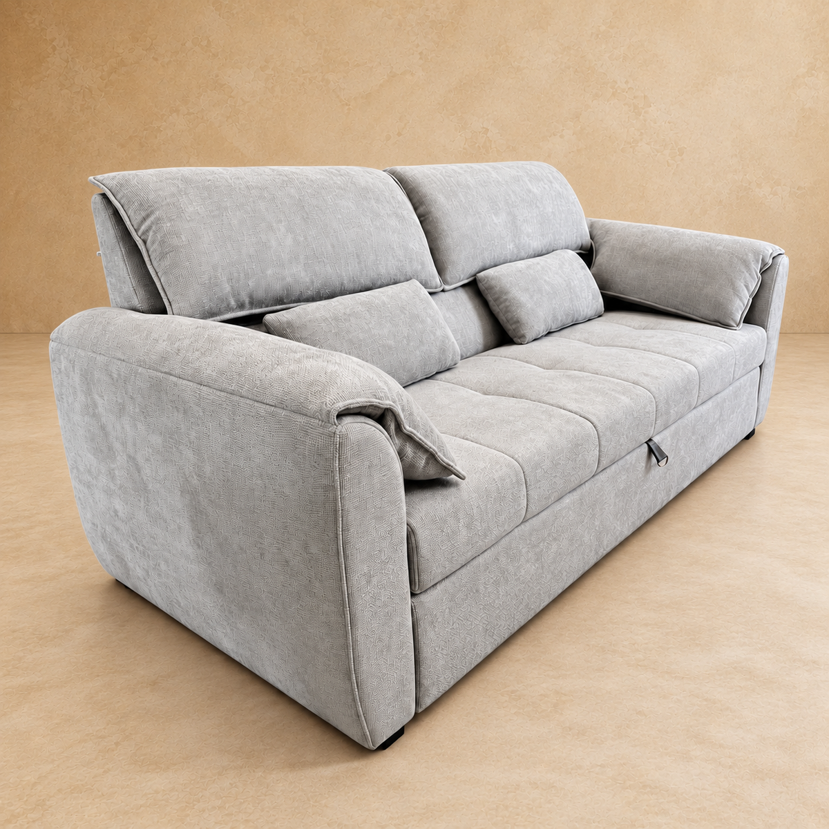 Sofá Cama Royale de Tela Gris 225 cm