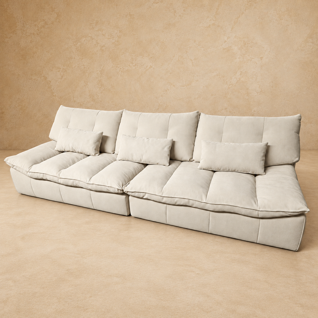 Sofá Siena de Tela Beige 306 cm