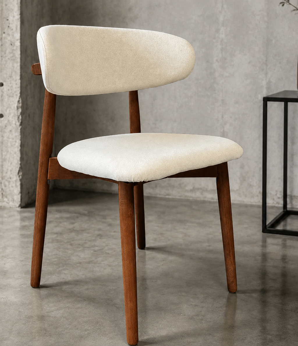 Silla Álvaro Madera Walnut y Lino Natura