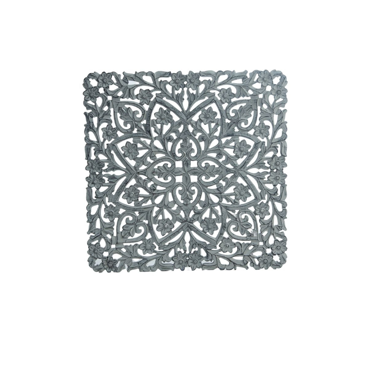 Panel de pared decorativo madera tallada 60 x 60 cm