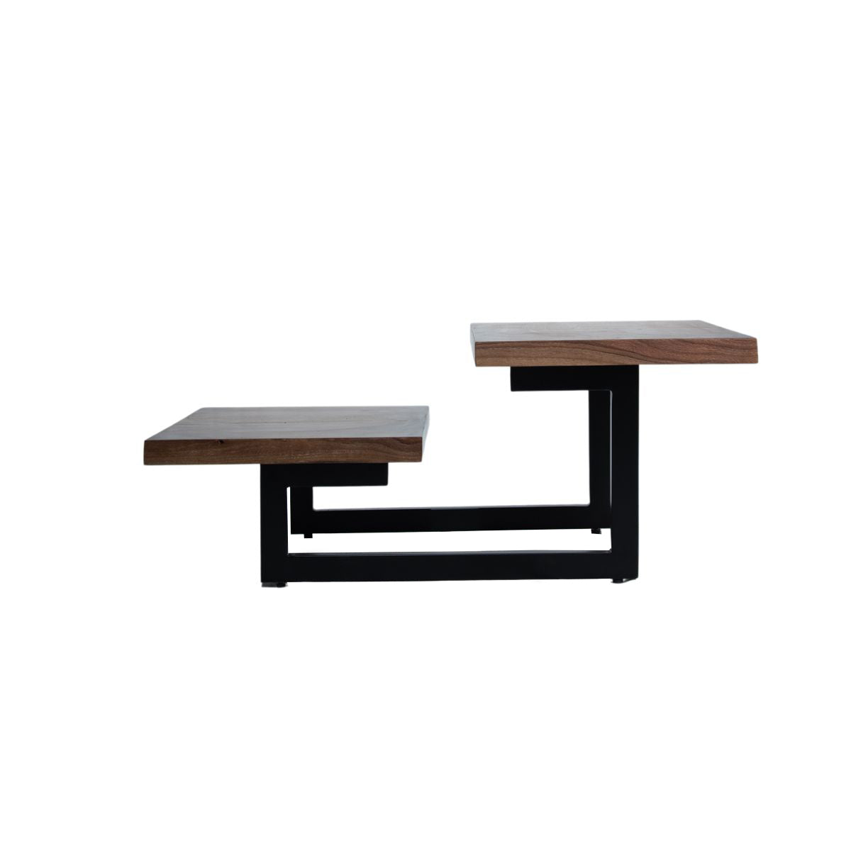 Mesa de centro dos niveles madera de acacia 46x110x50cm