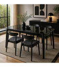 Mesa Comedor Carla Vidrio y Madera Negro