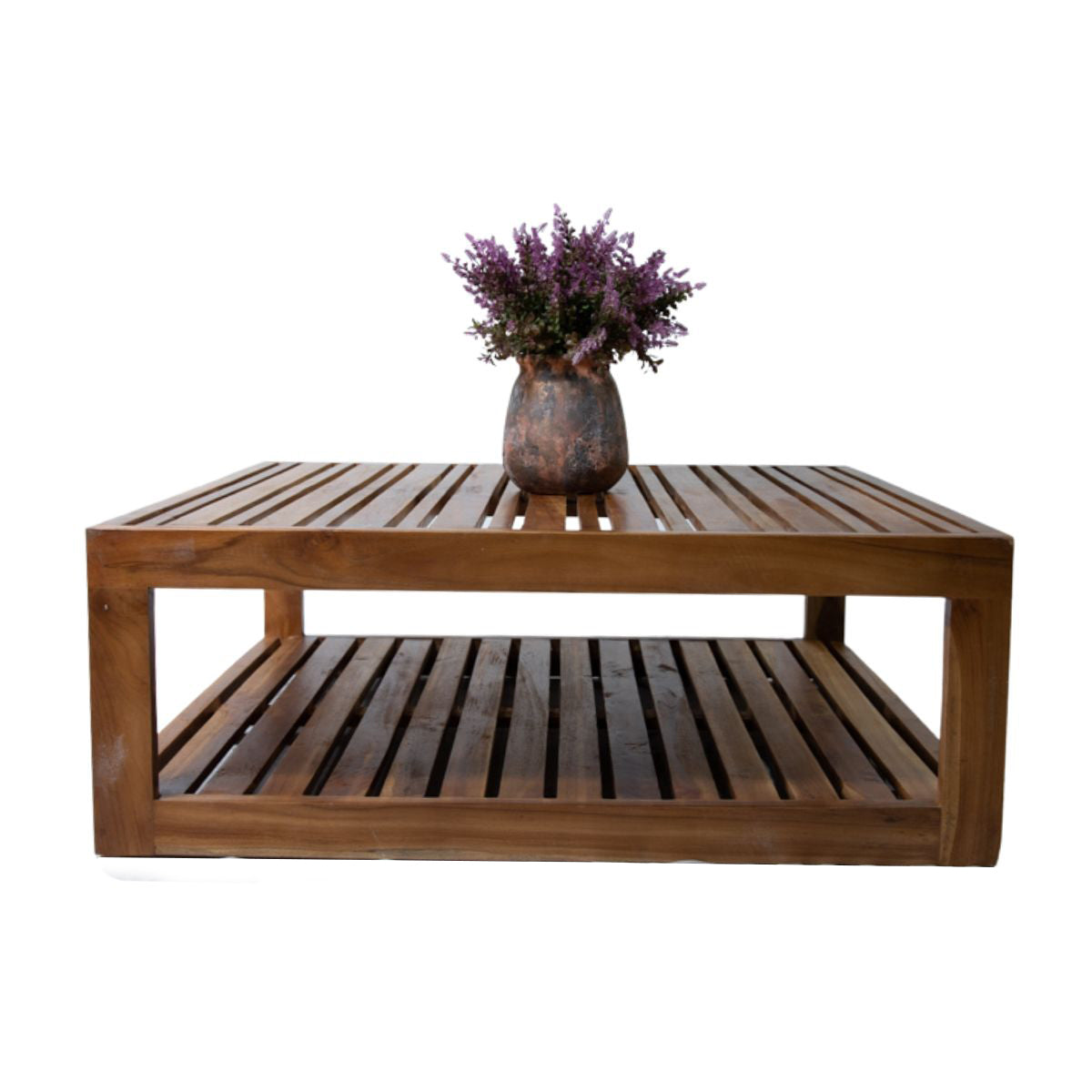 Mesa de centro madera de teca 96 x 96 x 36 cm