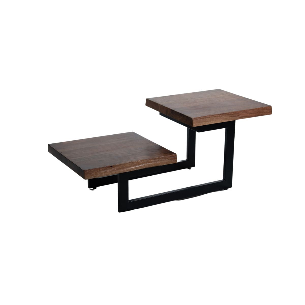 Mesa de centro dos niveles madera de acacia 46x110x50cm