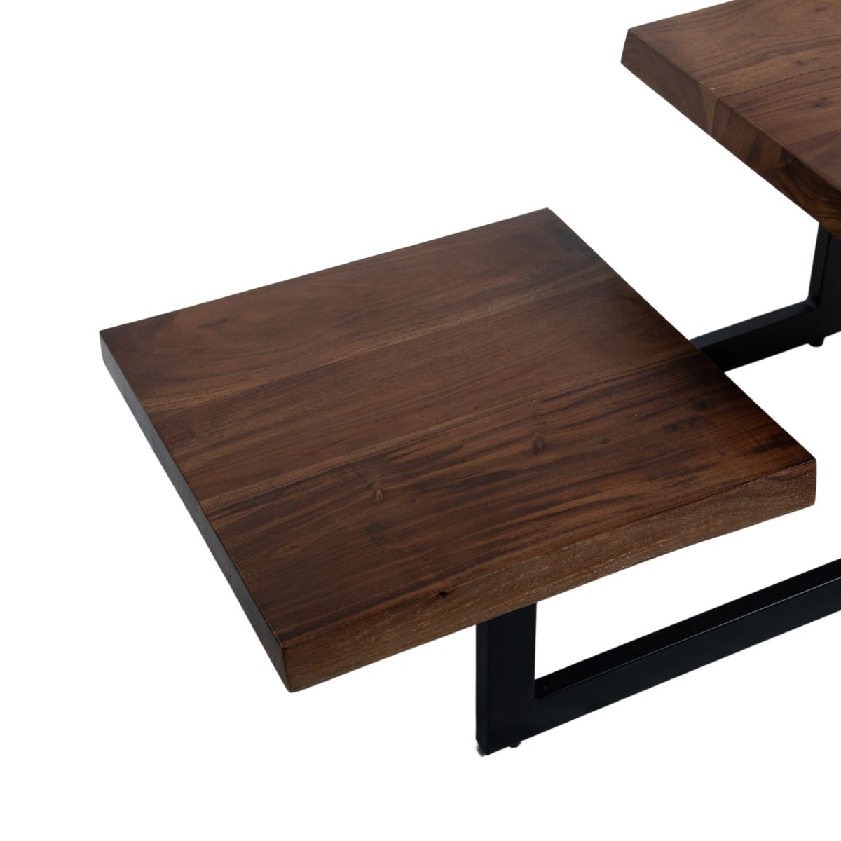 Mesa de centro dos niveles madera de acacia 46x110x50cm
