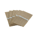 Set de 6 bolsas porta cubiertos de yute laminado con broderie