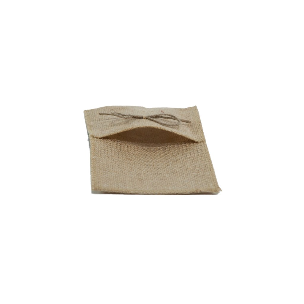 Set de 6 bolsas porta cubiertos de yute laminado con cuerda