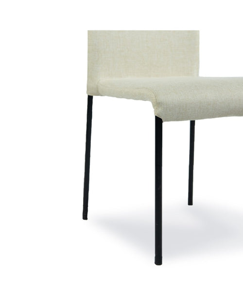 Silla Tapizada Beige Moderna Meline con Estructura Negra