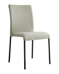 Silla Tapizada Beige Moderna Meline con Estructura Negra