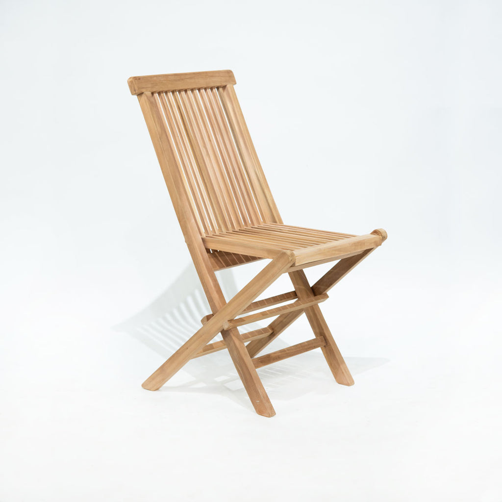 Silla Plegable Listada de teca Natural